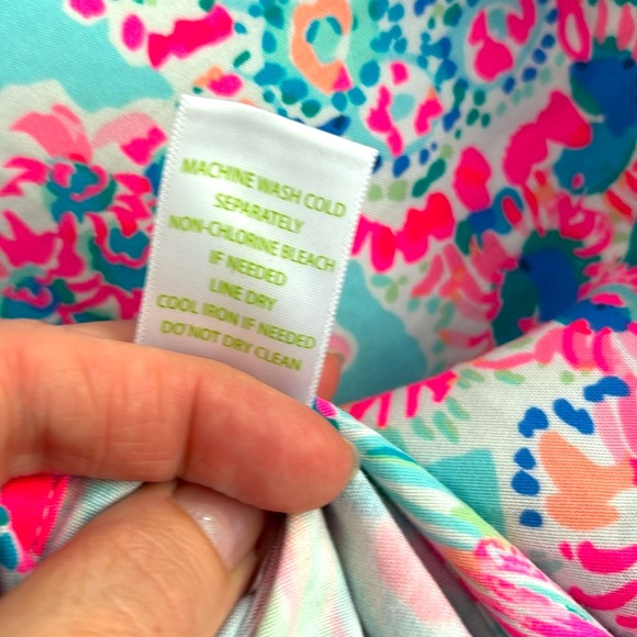 🐟 {L} LILLY PULITZER Donna Tunic Serene Blue Pink Gypsea Fish ⭐️FINAL PRICE⭐️ - Picture 12 of 13